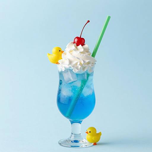 Vibrant Blue Cup with Whipped Cream
