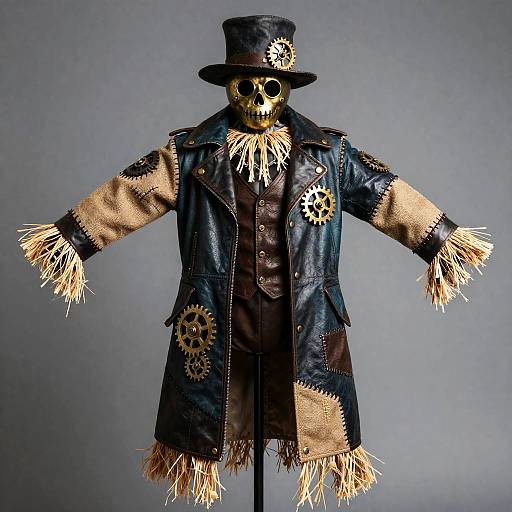 Steampunk Scarecrow Patchwork Halloween Outfit