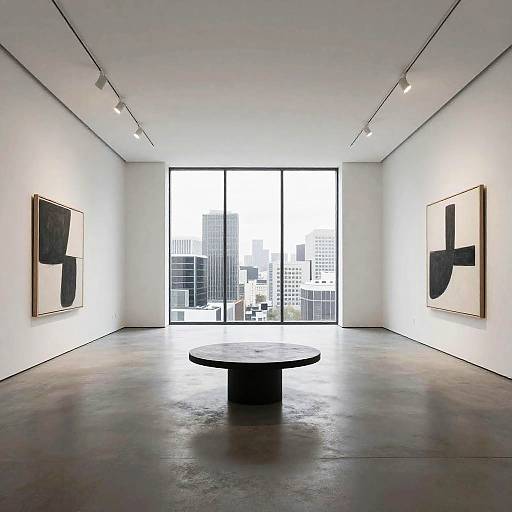 Monochrome Modern Art Gallery Interior