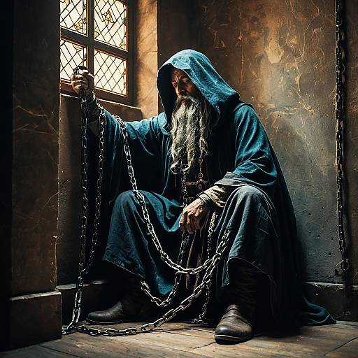 Chained Wizard in Mystic Dungeon