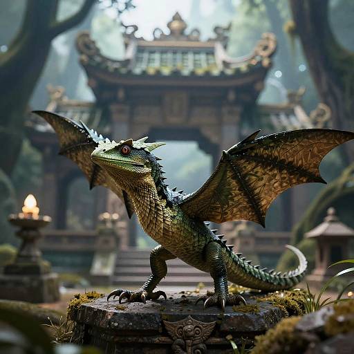 Basilisk in Ancient Magical Temple