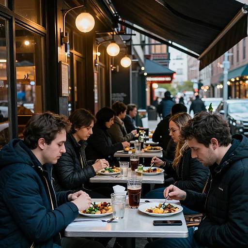 Cozy Street-Side Dinner in Chicago