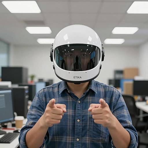 Robot-Casual: Man in Futuristic Office