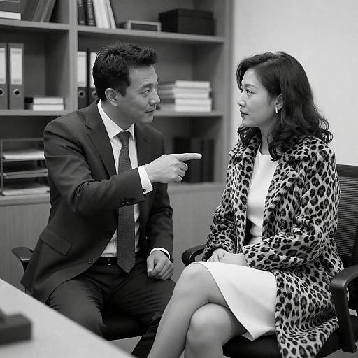 Stylish Office Interaction in Monochrome