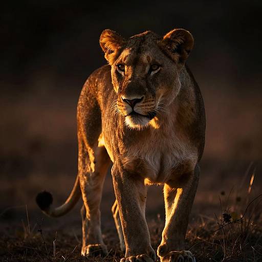 Lioness in Golden Sunset Light