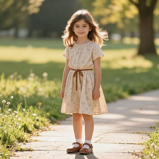 Serene Young Girl in Sunny Meadow