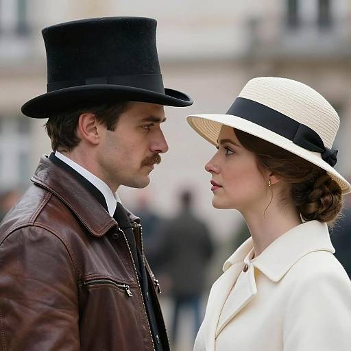 Intense Profile of a Stylish Couple