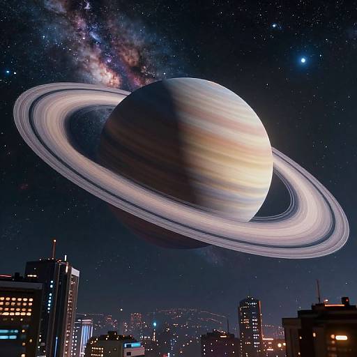Futuristic Cyberpunk Techworld Saturn