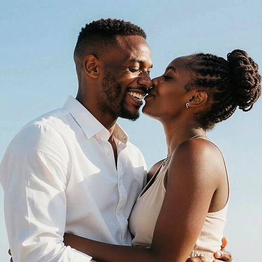 Joyful African-American Couple in Sunlight