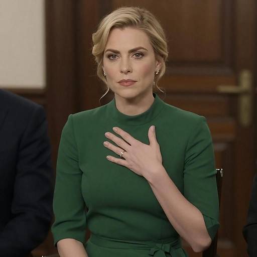 Elegant Woman in Green Dress Portrait