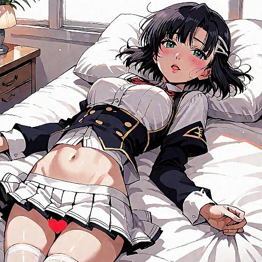 Takamori Haruka in White Microskirt