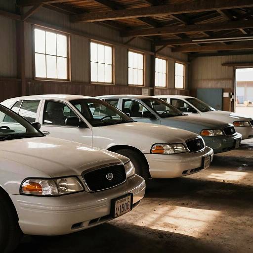 Classic Crown Victoria Cars in Rustic Stable