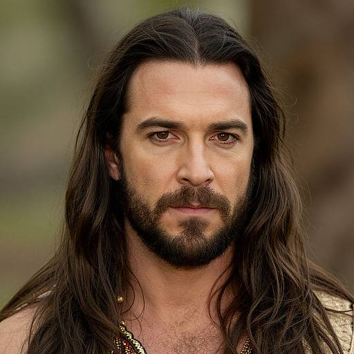 Man in Tarzan Costume with Long Hair