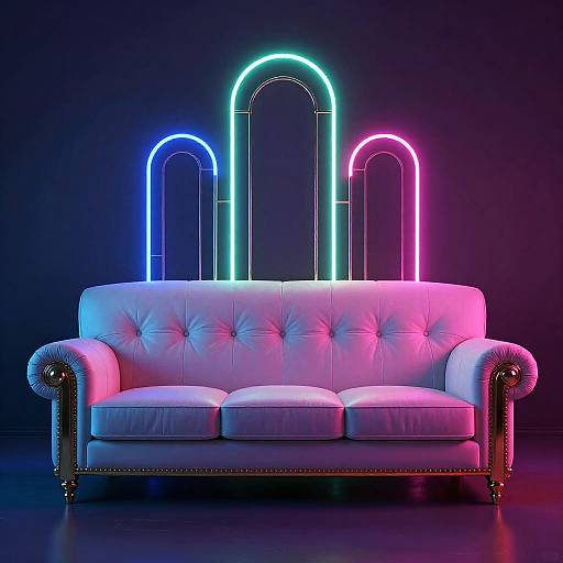 Retro Neon Art Deco Sofas