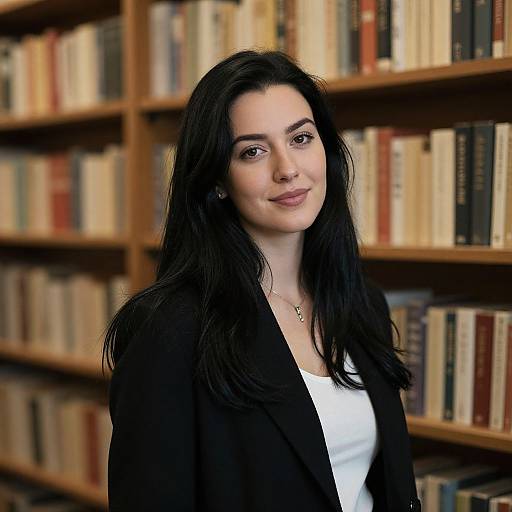 Stylish Woman in Vintage Bookstore