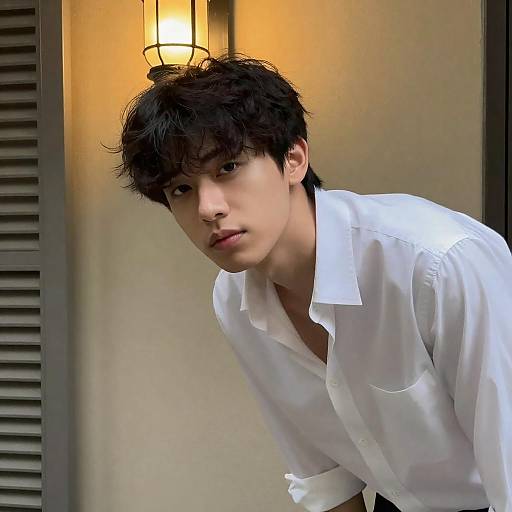 Warm Lit Portrait of Young Man