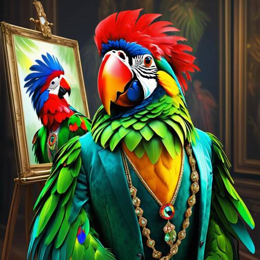 Stern Parrot Artist in Digital Elegance