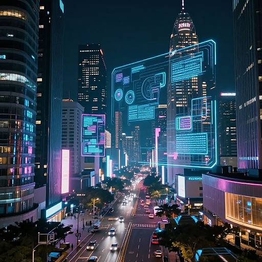 Cyberpunk Cityscapes with Neon Glow