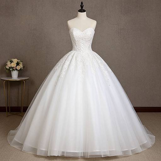 Elegant White Sweetheart Ball Gown