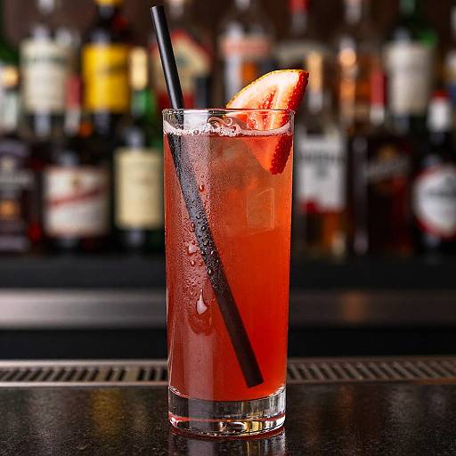 Vibrant Red Cocktail in Glass