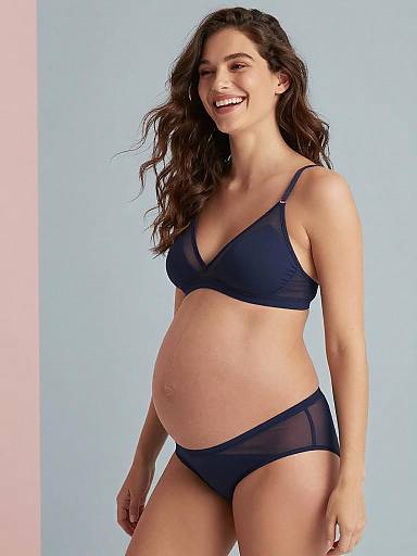 Elegant Maternity Boudoir Lingerie Portrait