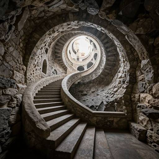 Surreal Spiral Staircase to Castle