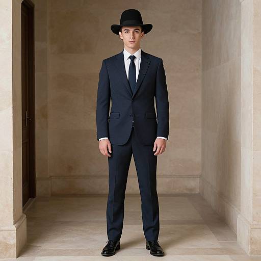 Parisian Man in Suit and Hat