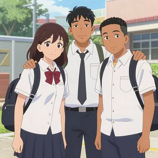 Hispanic Anime School Friends Scene