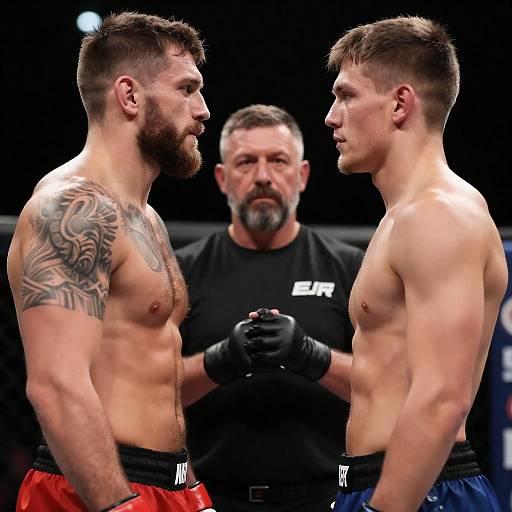 Bearded MMA Face-Off in Darkness