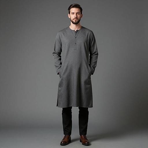 Bearded Male in Casual Dress