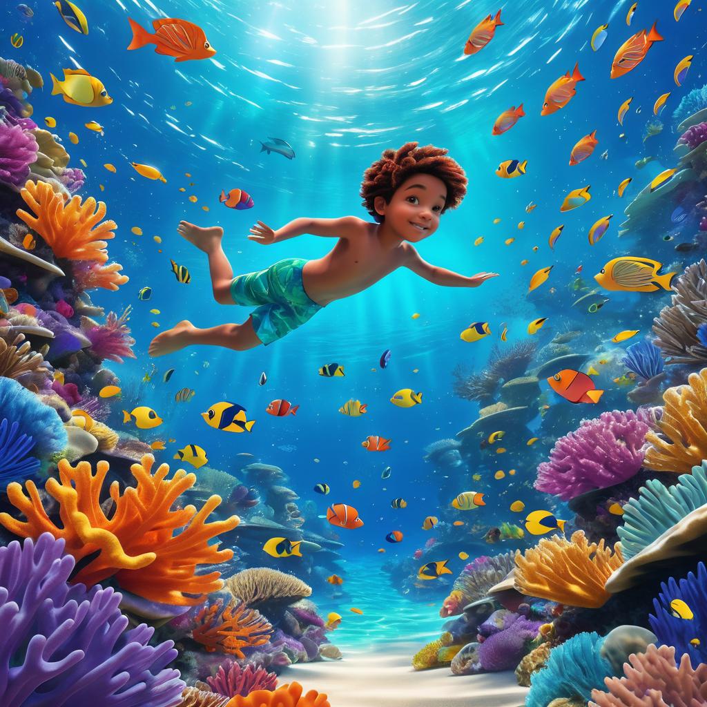 Cheerful Underwater Adventure Movie Poster