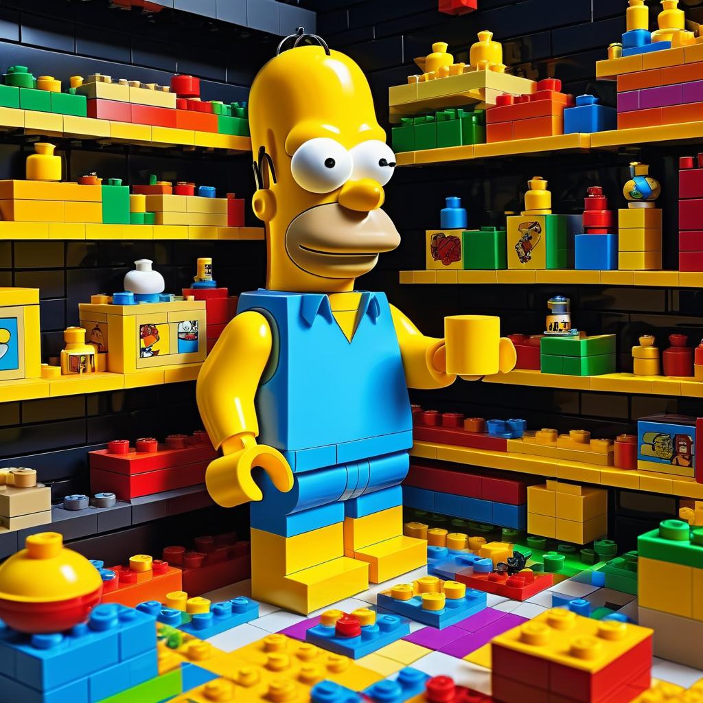 Homer Simpson as a Detailed Lego Figurine