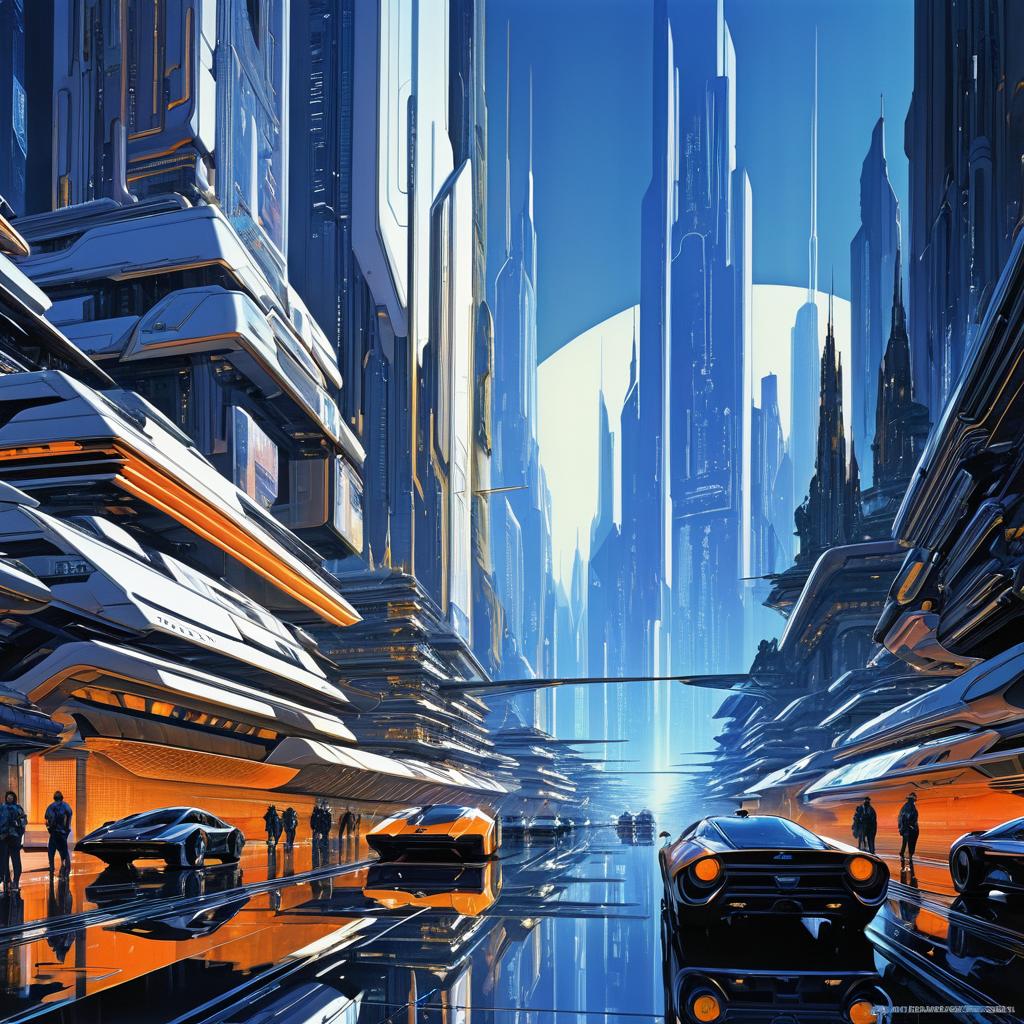 Futuristic City Goreprint Digital Painting