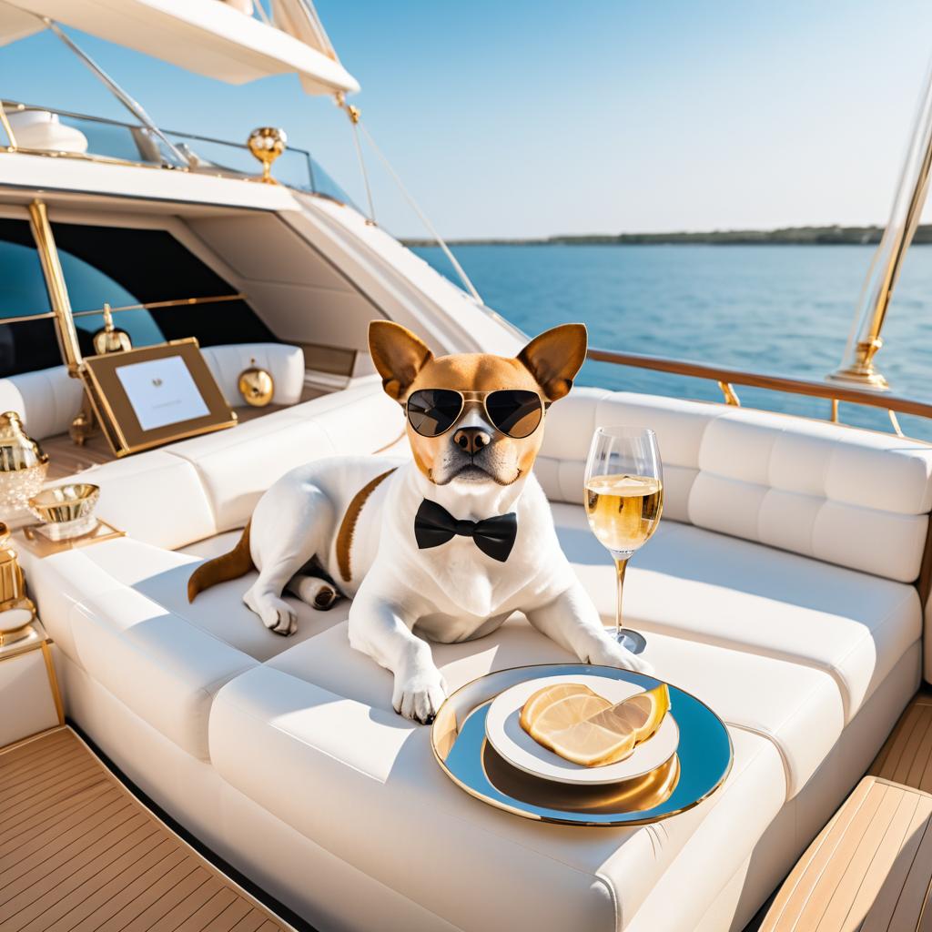 Luxurious Yacht Experience with a Stylish Dog