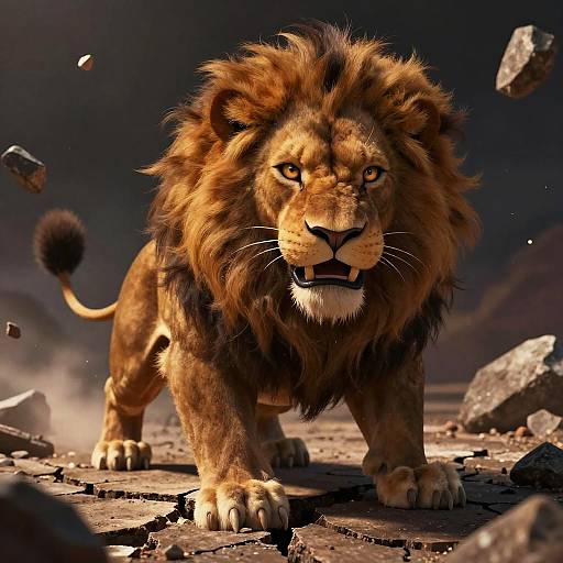 Dynamic Furry Monk in Epic Setting