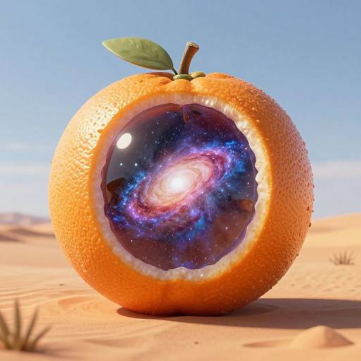 Surreal Cosmic Orange in Desert