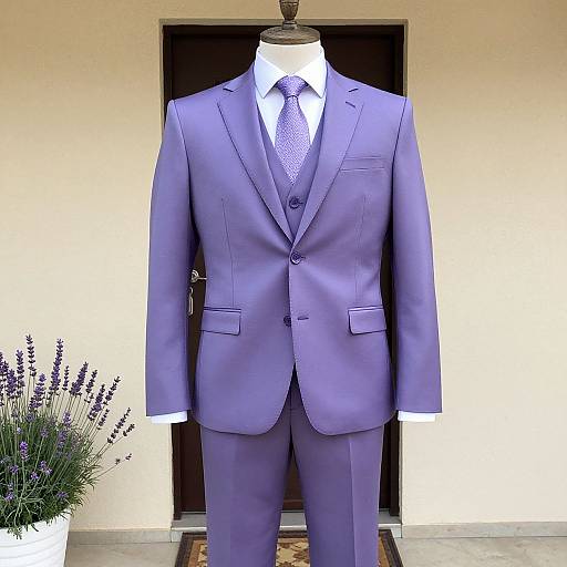 Man in Lavender Suit by Door