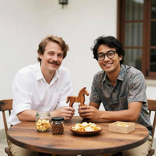 Friendly Gathering at a Round Table