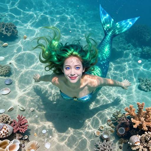 Surreal Mermaid Beachscape Artwork