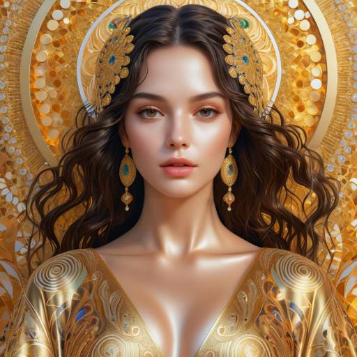 Elegant Woman in Gold Artistic Attire