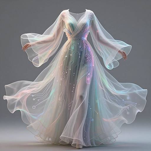 Ethereal AI-Designed Flowing Dress
