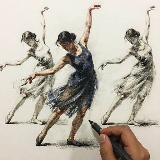 Dynamic Dancers in Pastel Chalks