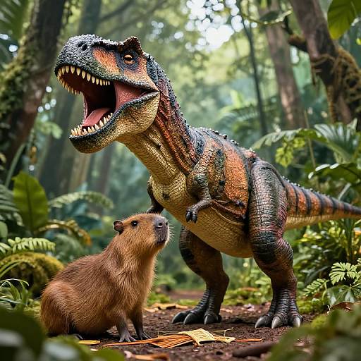 Giant T-Rex Capybara Roaring