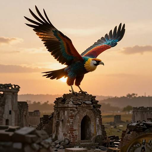 Majestic Bird Rising at Dusk