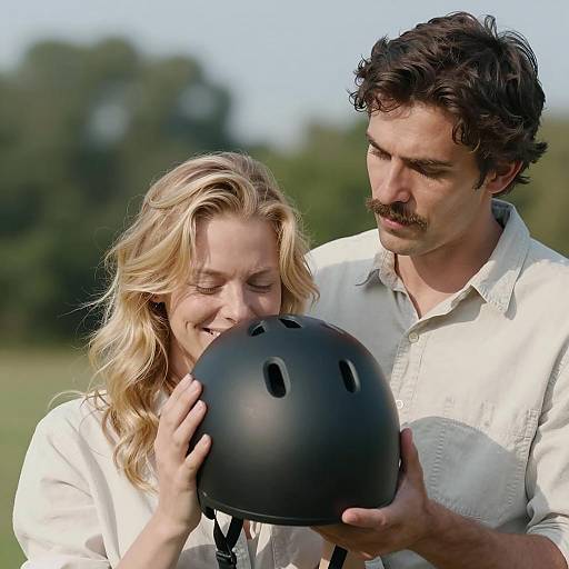 Smiling Duo in Nature's Embrace