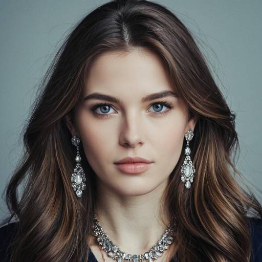 Realistic Portrait of Girl with Jewelry