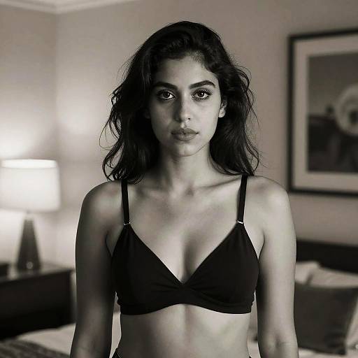 Stylish Latina Black and White Portrait