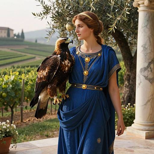 Pompeian Matron with Majestic Raptor