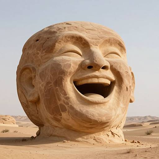 Joyful Colossal Sandstone Face