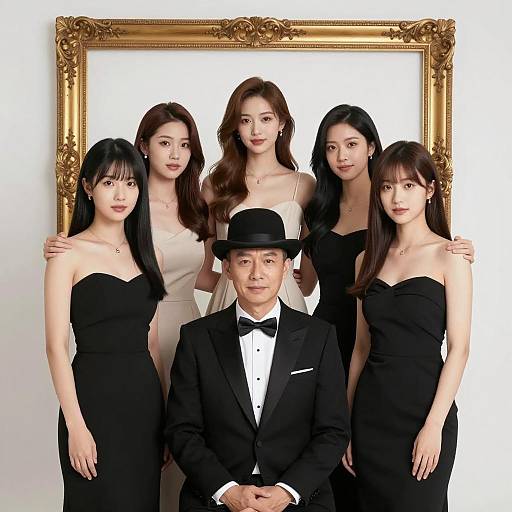 Formal Group Portrait with Unique Attire